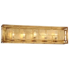 Edgemont Park 5 Light 29" Wide Bathroom Vanity Light with Clear Textured Glass