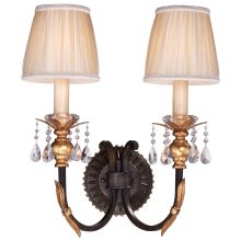 2 Light Candle-Style Double Wall Sconce from the Bella Cristallo Collection