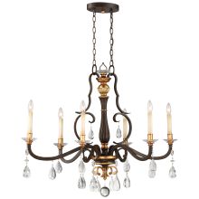 Chateau Nobles 6 Light 40" Wide Candle Style Chandelier with Crystal Accents