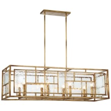 Edgemont Park 8 Light 41" Wide Linear Chandelier with Clear Textured Glass