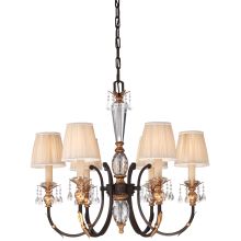 6 Light 31.75" Width 1 Tier Candle Style Crystal Chandelier from the Bella Cristallo Collection