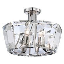 8 Light Semi-Flush Ceiling Fixture with Crystal Shade from the Castle Aurora Collection