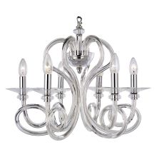6 Light 21.25" Width 1 Tier Candle Style Chandelier from the Metropolitan Collection