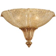 2 Light 14" Wide Wall Sconce with Gold Glass Shade from the Metropolitan Collection