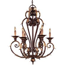 6 Light 27" Width 1 Tier Candle Style Chandelier from the Zaragoza Collection