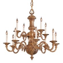 12 Light 31" Width 2 Tier Candle Style Chandelier from the Metropolitan Collection