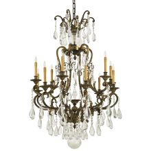 12 Light 38.25" Width 1 Tier Candle Style Crystal Chandelier from the Vintage / Crystal Collection