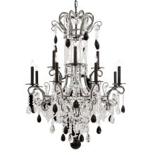 Crystal Twelve Light Two Tier Chandelier with Black Accents from the Crystal Collection
