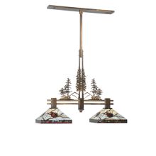 Two Light Down Lighting Island / Billiard Fixture from the Tall Pines Collection