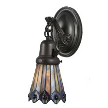 Jeweled Peacock 4" Wide Single Light Wall Sconce with Art Glass Shade