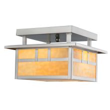 Two Light Down Lighting Flush Mount Outdoor Ceiling Fixture from the Mission Collection