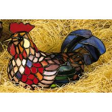 Rooster 9" Wide Stained Glass / Tiffany Specialty Lamp from the Animal Sculptures Collection