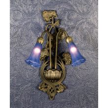 Lilies 11" Wide 2 Light Double Sconce with Art Glass Shades
