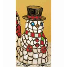 Christmas Snowman Stained Glass / Tiffany Specialty Lamp from the Tiffany Sculptures Collection