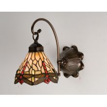 Scarlet Dragonflies 7" Wide Single Light Wall Sconce with Stained Glass Shade