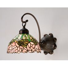 Cabbage Rose 8" Wide Single Light Wall Sconce with Stained Glass Shade