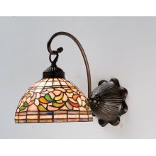 Turning Leaf 8" Wide Single Light Wall Sconce with Stained Glass Shade