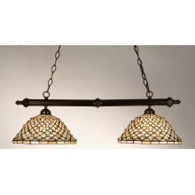 Stained Glass / Tiffany Island / Billiard Fixture from the Diamond & Jewel Collection