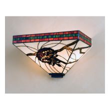 14" Wide 2 Light Wall Sconce with Stained Glass Shade