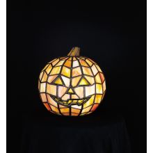 Stained Glass Vintage Tiffany Pumpkin Jack-O-Lantern Lamp