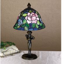 Vintage Stained Glass / Tiffany Accent Table Lamp from the Tiffany Rosebush Collection