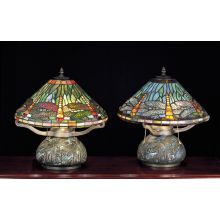Dragonfly Tiffany Three Light Table Lamp