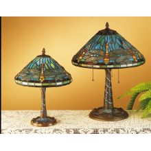 Stained Glass / Tiffany Accent Table Lamp from the Mosaic Dragonfly Collection