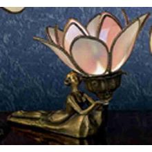 Stained Glass / Tiffany Accent Table Lamp from the Roses Bouquet Collection