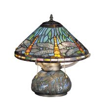 Stained Glass / Tiffany Table Lamp from the Mosaic Dragonfly Collection