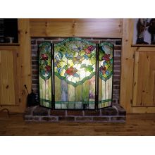Stained Glass / Tiffany Fireplace Screen from the Garden Friends Collection