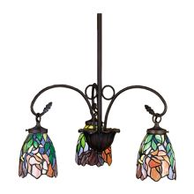 Stained Glass / Tiffany 3 Light Down Lighting Chandelier from the Fixtures Collection