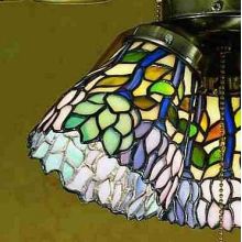 Stained Glass / Tiffany Fan Light Kit Glassware from the Classic Wisteria Collection