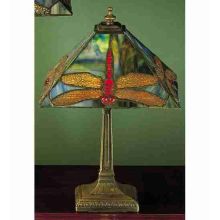 Stained Glass Vintage Tiffany Accent Table Lamp from the Prairie Dragonfly Collection
