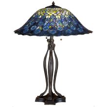 Stained Glass / Tiffany Table Lamp from the Peacock Feather Collection