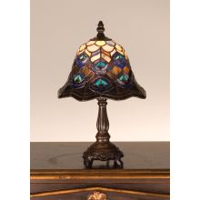 Stained Glass / Tiffany Accent Table Lamp from the Peacock Feather Collection