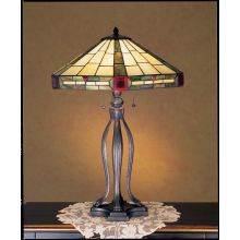 Stained Glass Vintage Tiffany Table Lamp from the Wilkenson Ruby Jeweled Collection