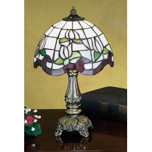 Stained Glass / Tiffany Accent Table Lamp from the Roseborder & Tulip Collection