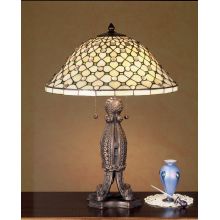 Vintage Stained Glass / Tiffany Table Lamp from the Diamond & Jewel Collection