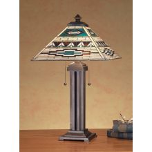 Southwest Tiffany Two Light Table Lamp