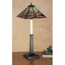 Stained Glass / Tiffany Buffet Lamp from the Prairie Dragonfly Collection