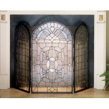 Stained Glass / Tiffany Fireplace Screen from the Classic FireScreen with Beveled Accents Collection