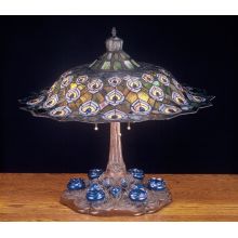 Stained Glass / Tiffany Accent Table Lamp from the Tiffany Peacock Collection