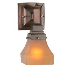 Amber Bungalow 5" Wide Single Light Wall Sconce with Etched Glass Shade