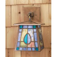 Mackintosh Bungalow 7" Wide Single Light Wall Sconce with Stained Glass Shade