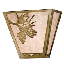 Pinecone 13" Wide 2 Light Wall Washer with Mica Glass Shade