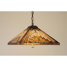 Stained Glass / Tiffany Down Lighting Pendant from the Mission Collection