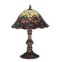 Stained Glass / Tiffany Accent Table Lamp from the Peacock Collection