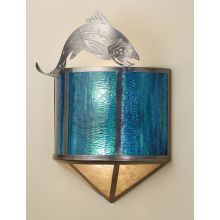 14" Wide 2 Light Wall Sconce with Art Glass Shade