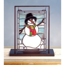 Stained Glass Tiffany Window from the Snowman Collection