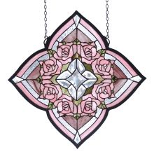 Stained Glass Tiffany Window from the Jeweled Rose Collection